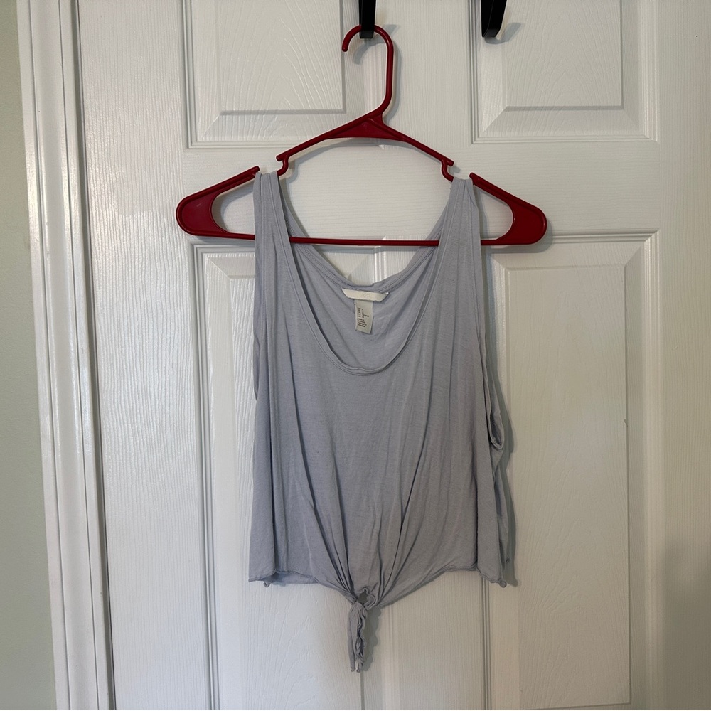 H&M Light Gray Tie-Front Tank Top